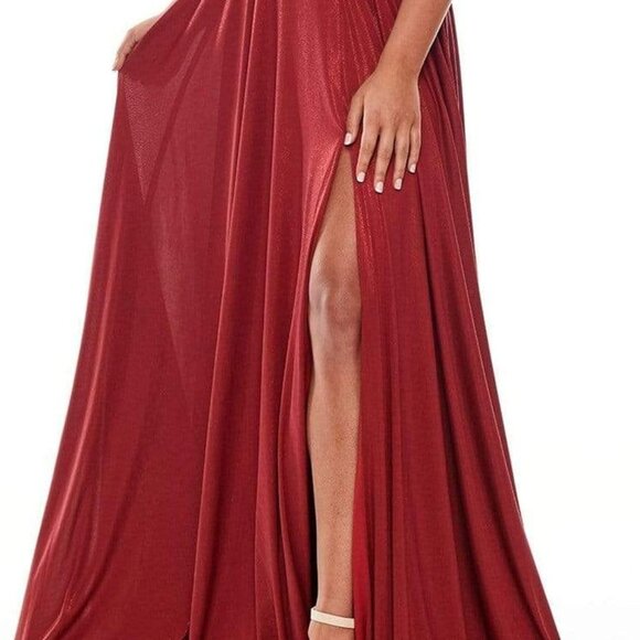 Rachel Allan 7209 Prom Dress Burgundy Size 2 - Picture 3 of 5